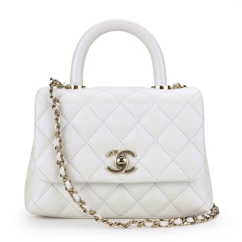 chanel coco handle iridescent white|chanel coco crush flap bag.